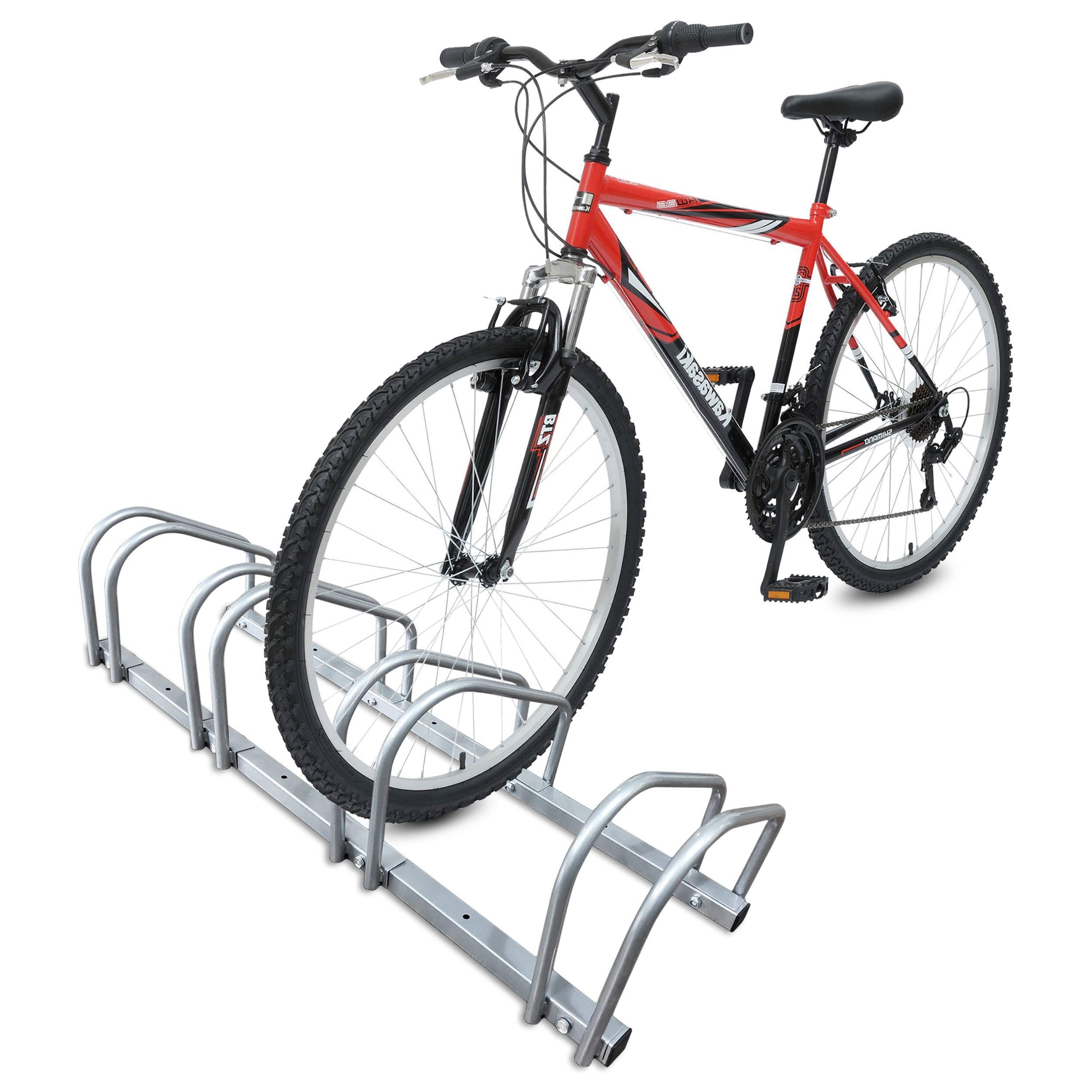 VOUNOT 4 Bike Stand - Floor or Wall Mounted Garage Bicycle Storage Rack