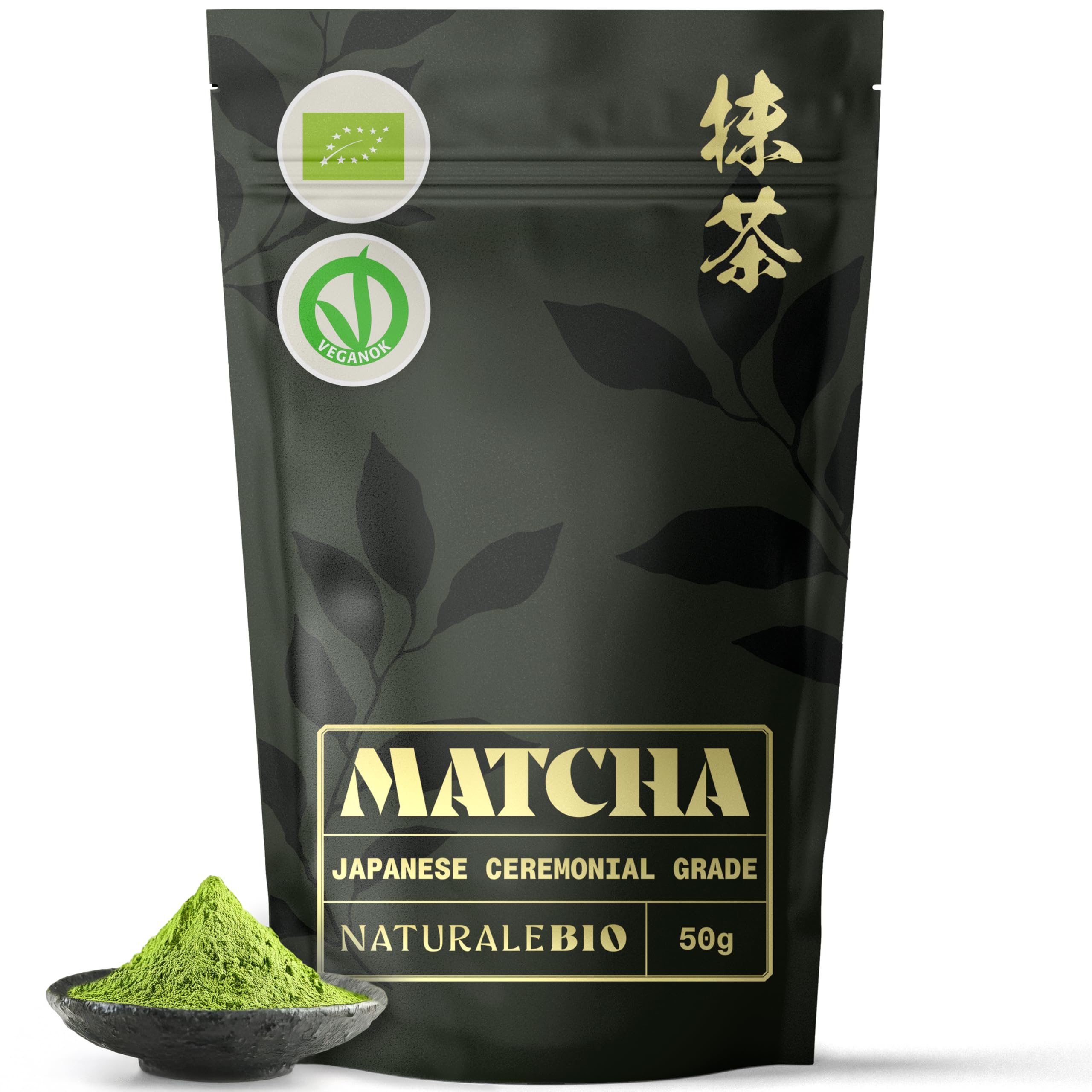 NaturaleBio Organic Ceremonial Grade Matcha Powder – 50g Uji Kyoto