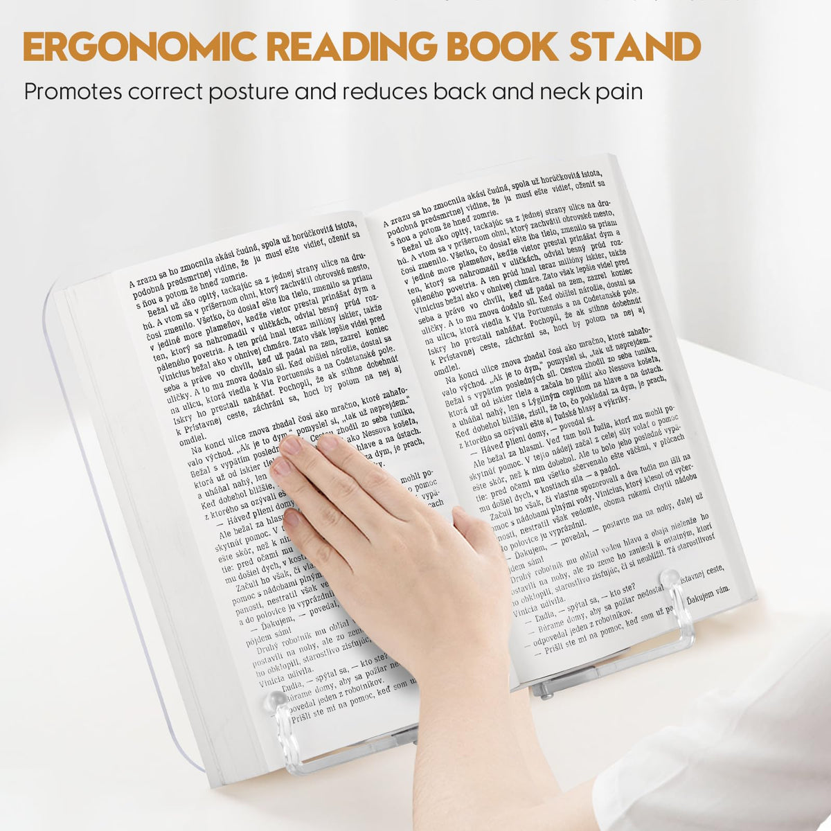 Acrykli Book Stand for Reading, MSDADA Adjustable Book Holder, Foldable Recipe Cook Book Stand for Kitchen - image 5