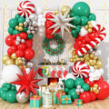 HILAVO Christmas Balloon Garland Arch Kit | 152PCS Red Green Gold Foil