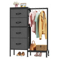 OYRREU 4-Drawer Tall Chest of Drawers – Reversible Dresser with Rail