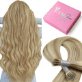 YoungSee Nano Ring Hair Extensions | 14 Inch Remy Human Hair - Ash Blonde