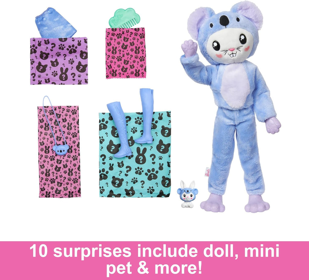 Barbie Cutie Reveal Doll – Bunny in Koala Plush Costume with 10 Surprises