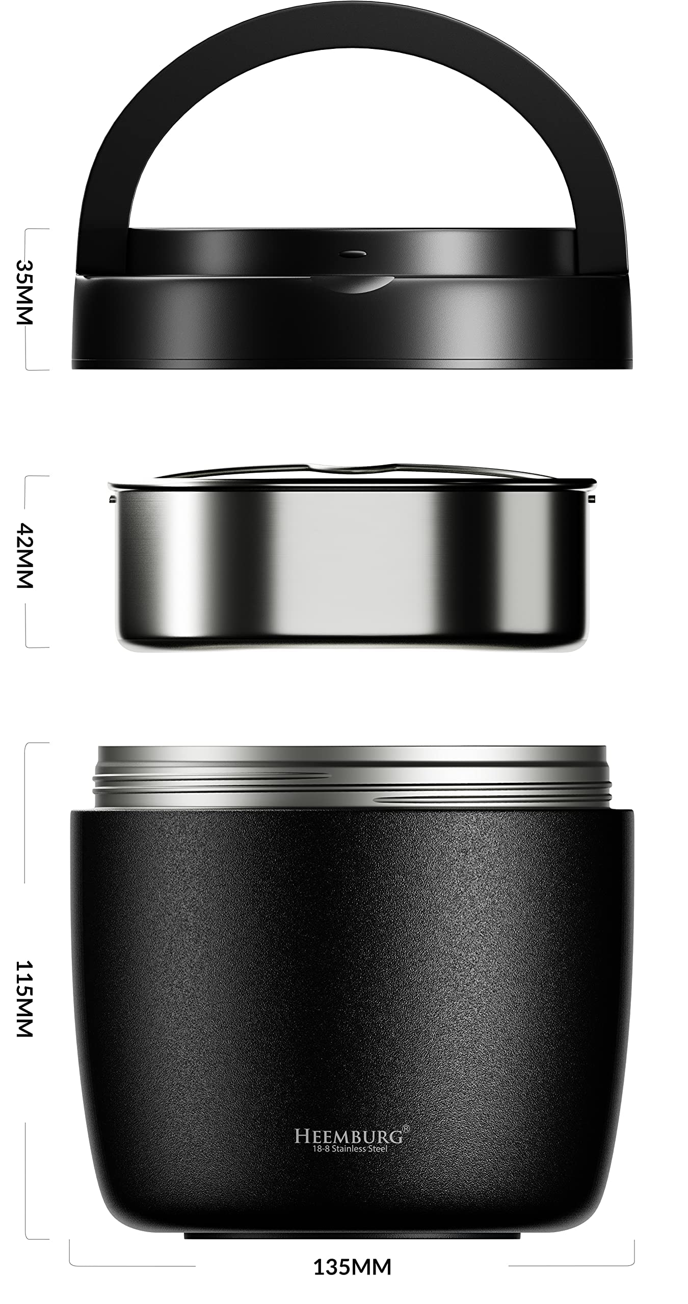 Heemburg Thermal Food Flask – Insulated Stainless Steel Lunch Box
