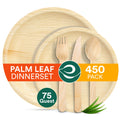 ECO SOUL Compostable Palm Leaf Dinnerware Set - 450 Piece Set for 75 Guests