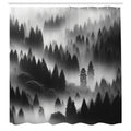 Abakuhaus Foggy Forest Shower Curtain | Waterproof Fabric Decor, 175x200cm