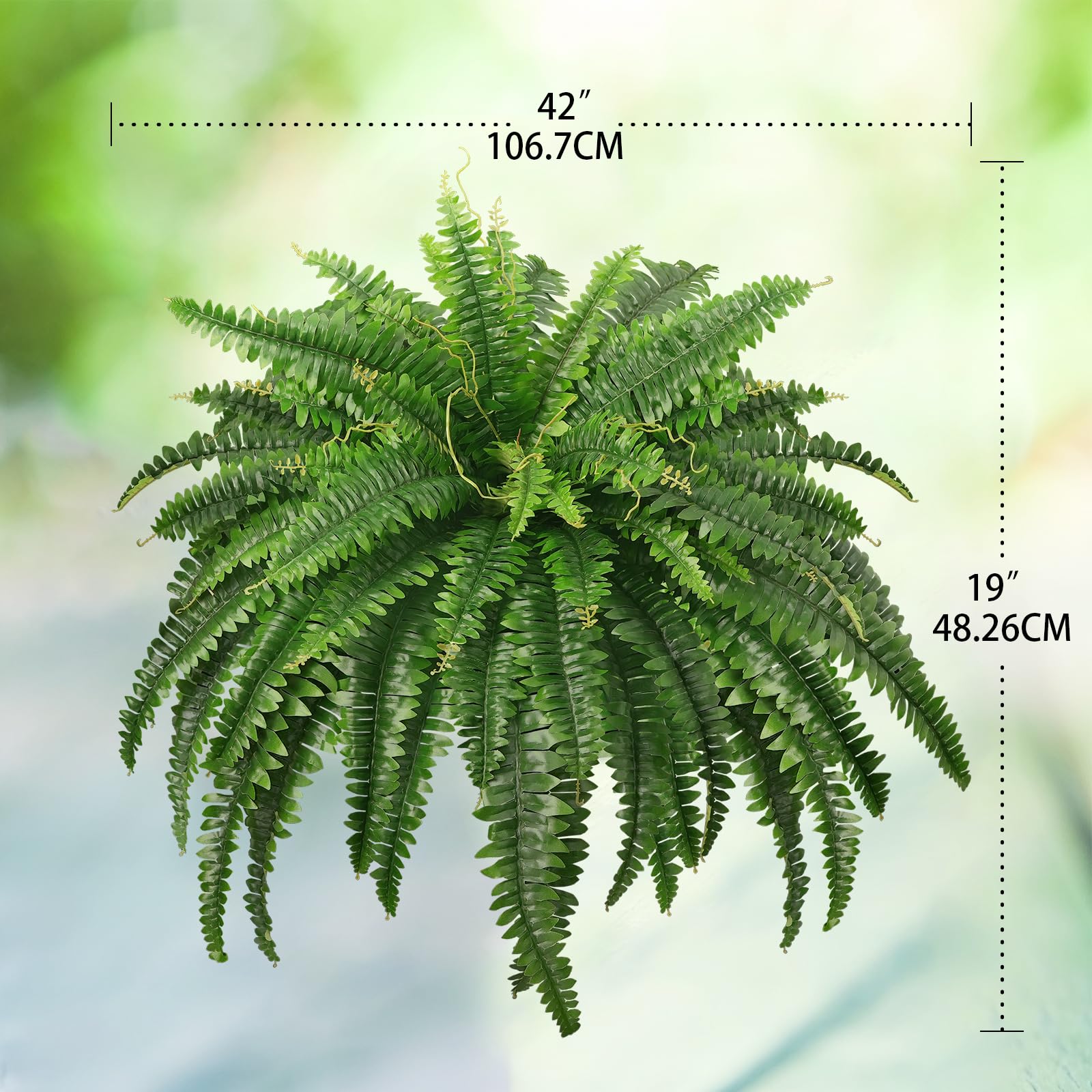 Forest Prince Artificial Boston Fern - 42-Inch Large Faux Plants (2 Pack)