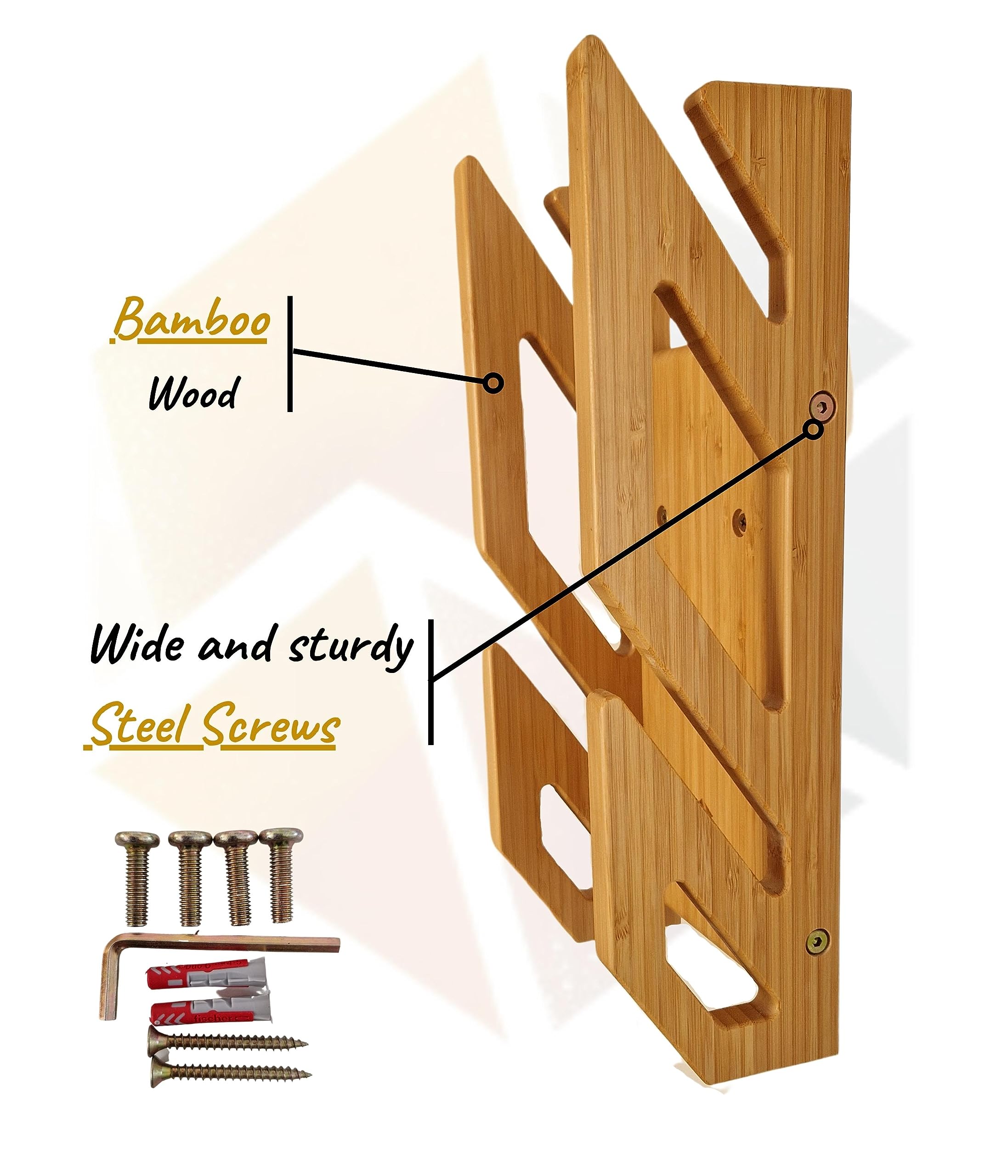 Enhanc3d Designs Bamboo Skateboard Wall Mount | 2-Board Longboard Rack
