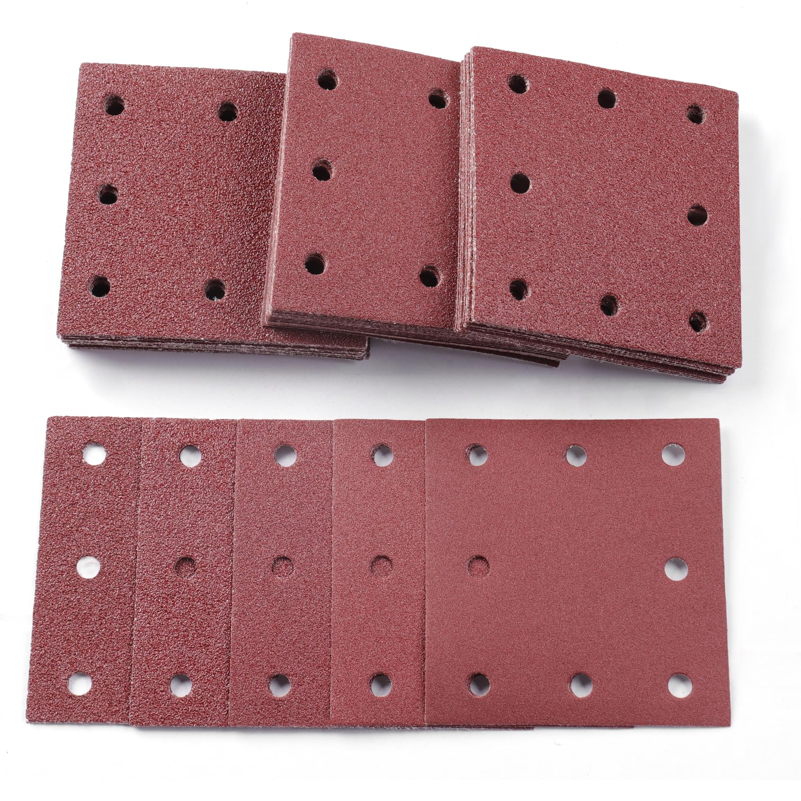 Sruhrak 50-Piece Sanding Sheets – 110x115mm Stick and Peel Sandpaper Set