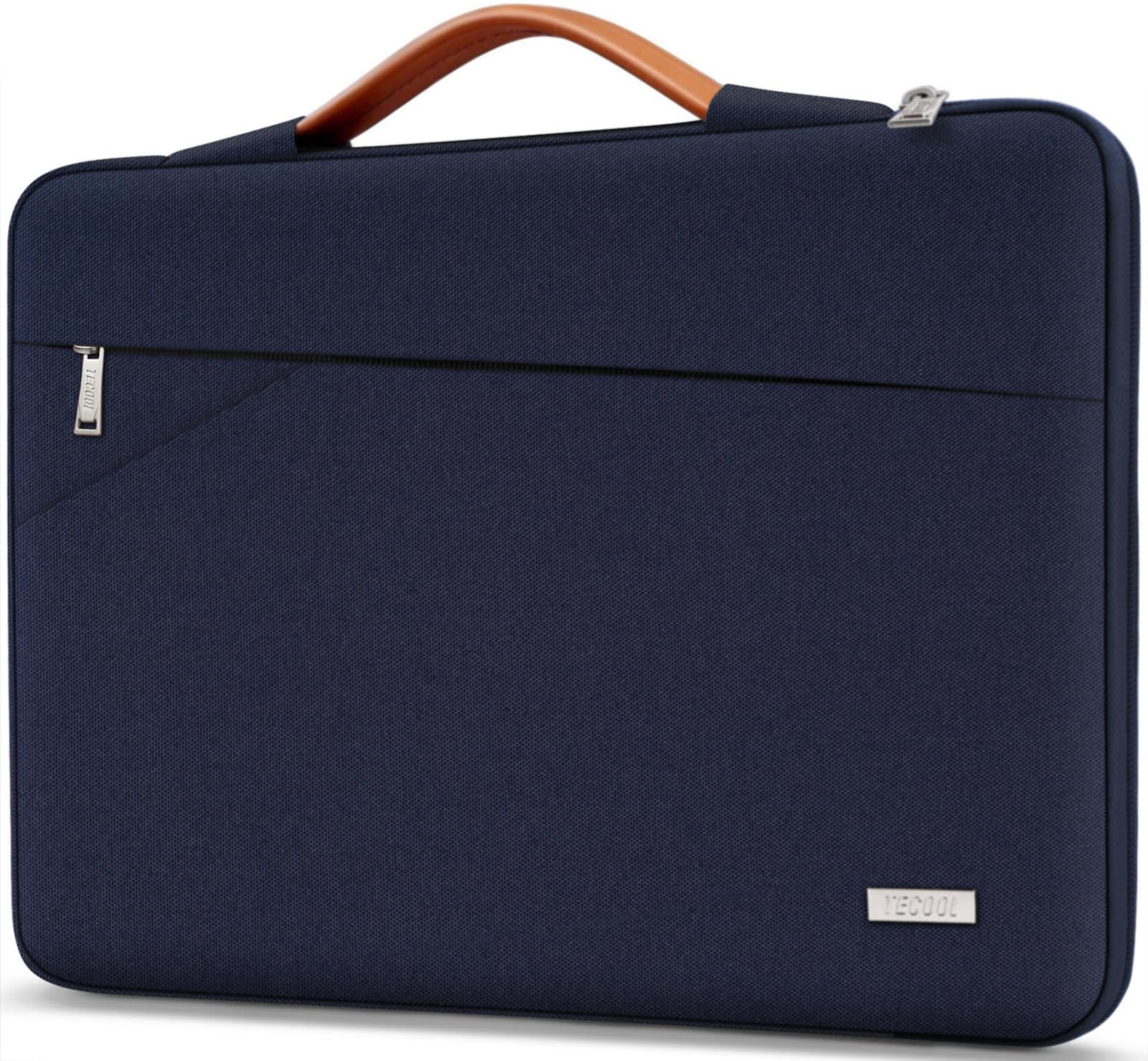 TECOOL 15.6 Inch Laptop Sleeve – Waterproof Case with Handle, Dark Blue