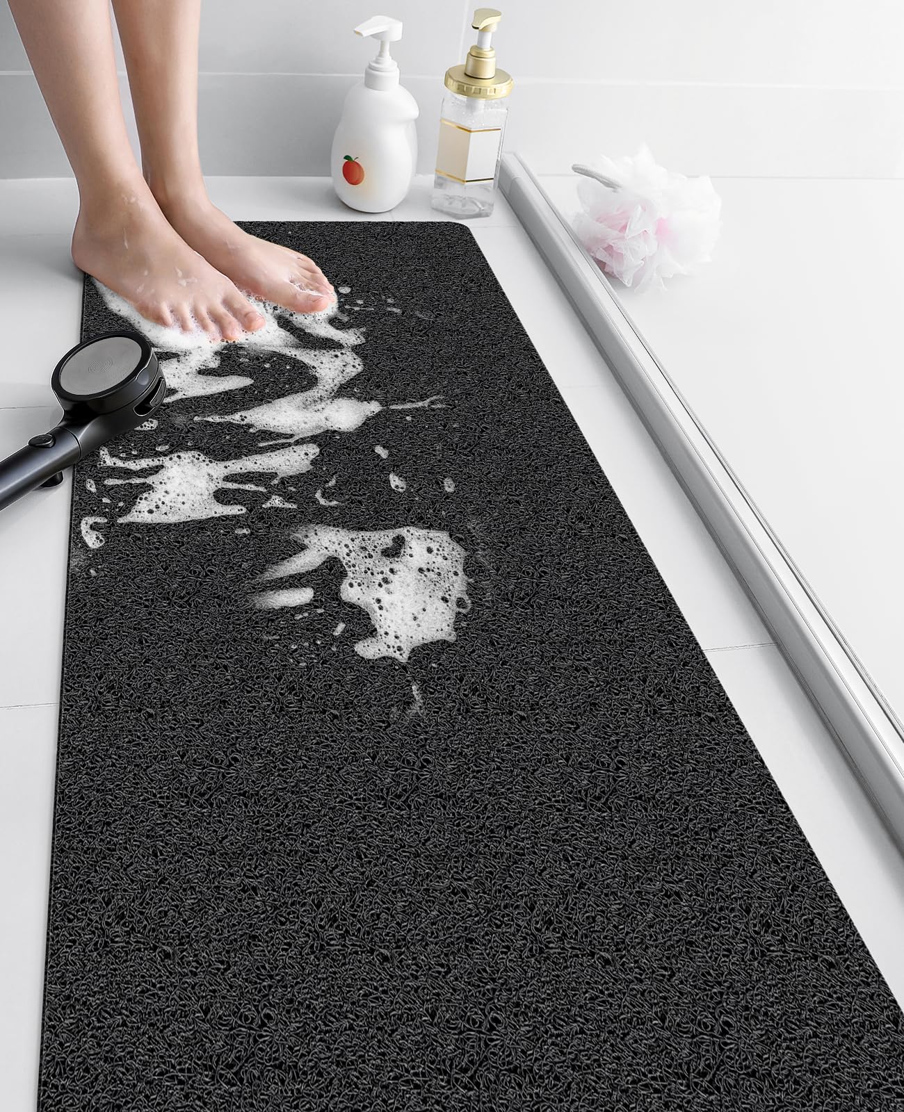 Loofah Shower Mat – 40x100CM Non-Slip Quick-Dry Bathtub Mat