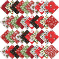 Irenare 50pc Christmas Cotton Quilting Fabric Squares - 5x5 Patchwork