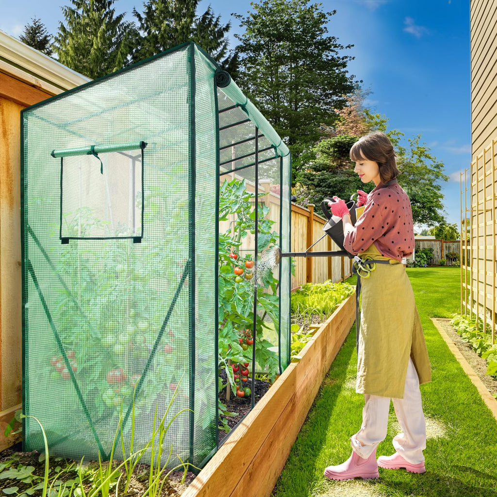 Ohuhu Walk-in Tomato Greenhouse | Portable PE Plant Shed with Zippered Door