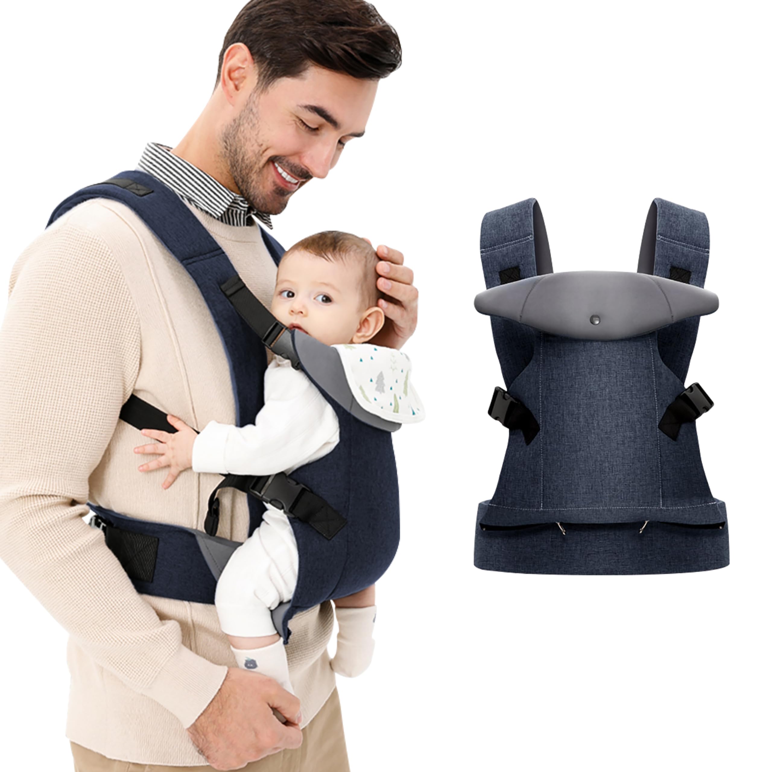 IULONEE Ergonomic Baby Carrier – Front & Back Sling, Dark Blue