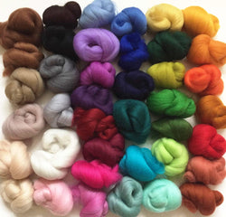 Molten Designs 40 Color Merino Wool Tops Pack for Felting - 120g