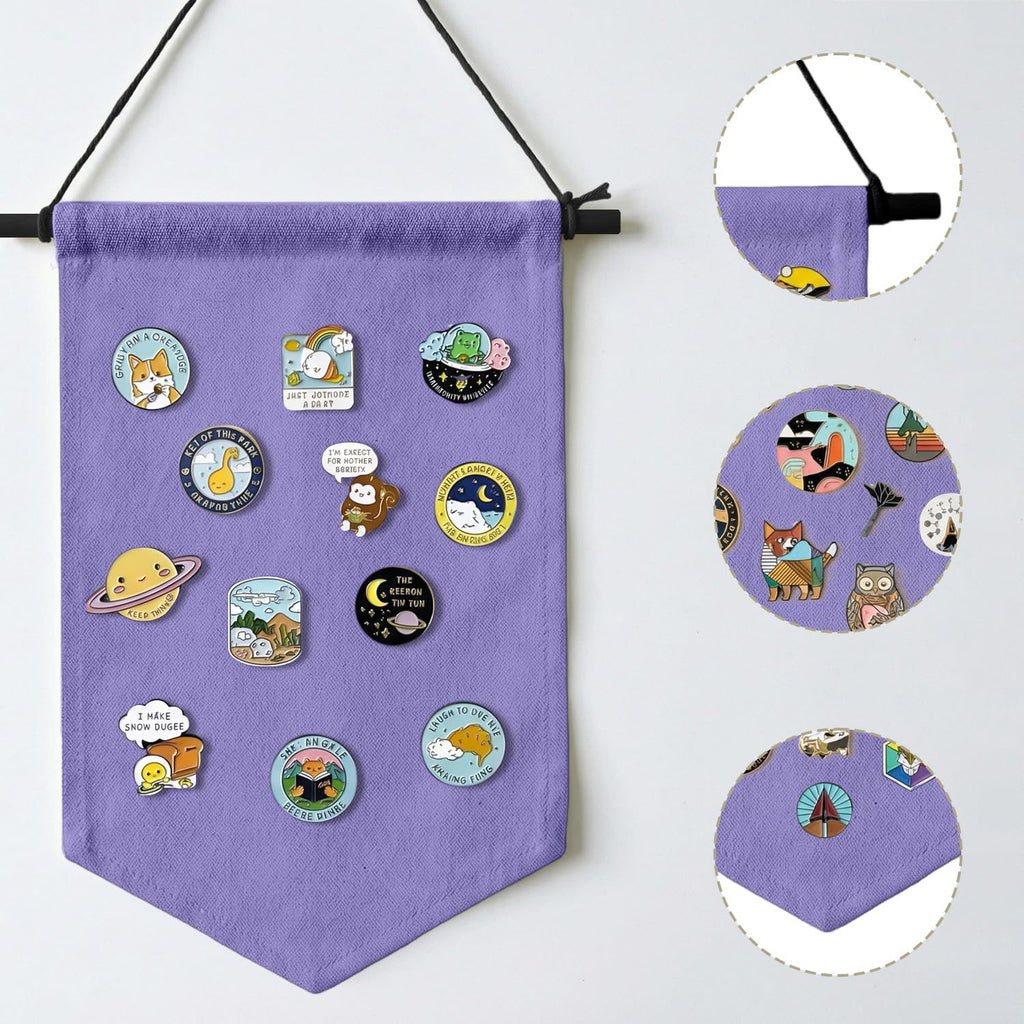 GAZIL Pin Badge Display Organizer, Canvas Brooch Holder Banner for Pin Badges, Rosette & Enamel Pin Storage Case - image 3