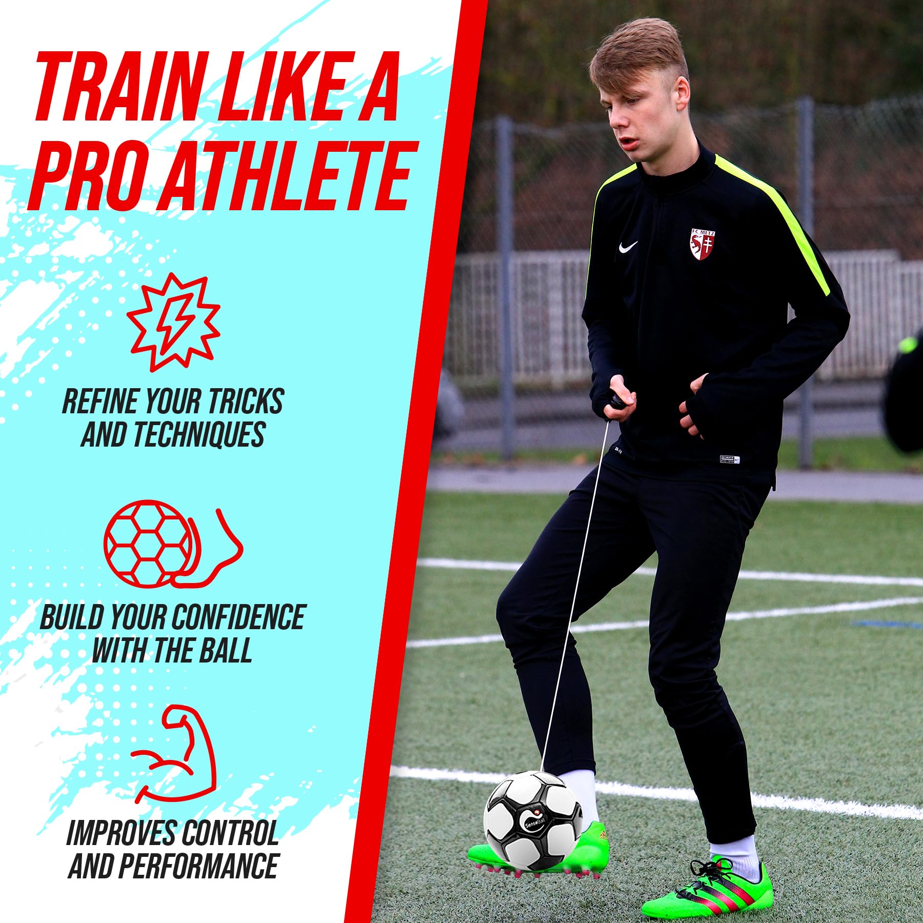 SenseBall Smart Football – Soccer Training Equipment with App & Videos