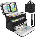 Jaffzora Double Layer Sewing Accessories Organizer Case with Shoulder Strap
