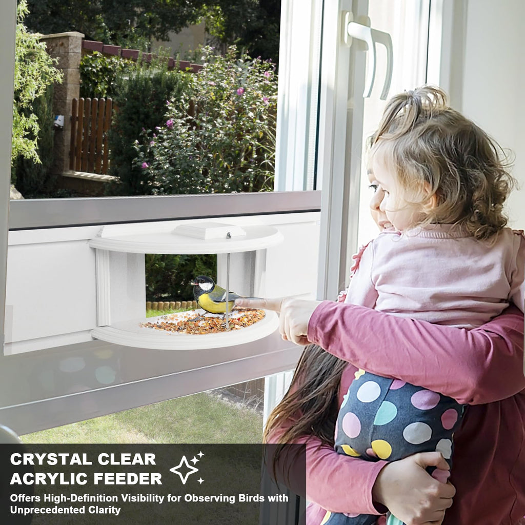 BAIAPEY Window Bird Feeder – 180° Clear View In-Window Bird Watching
