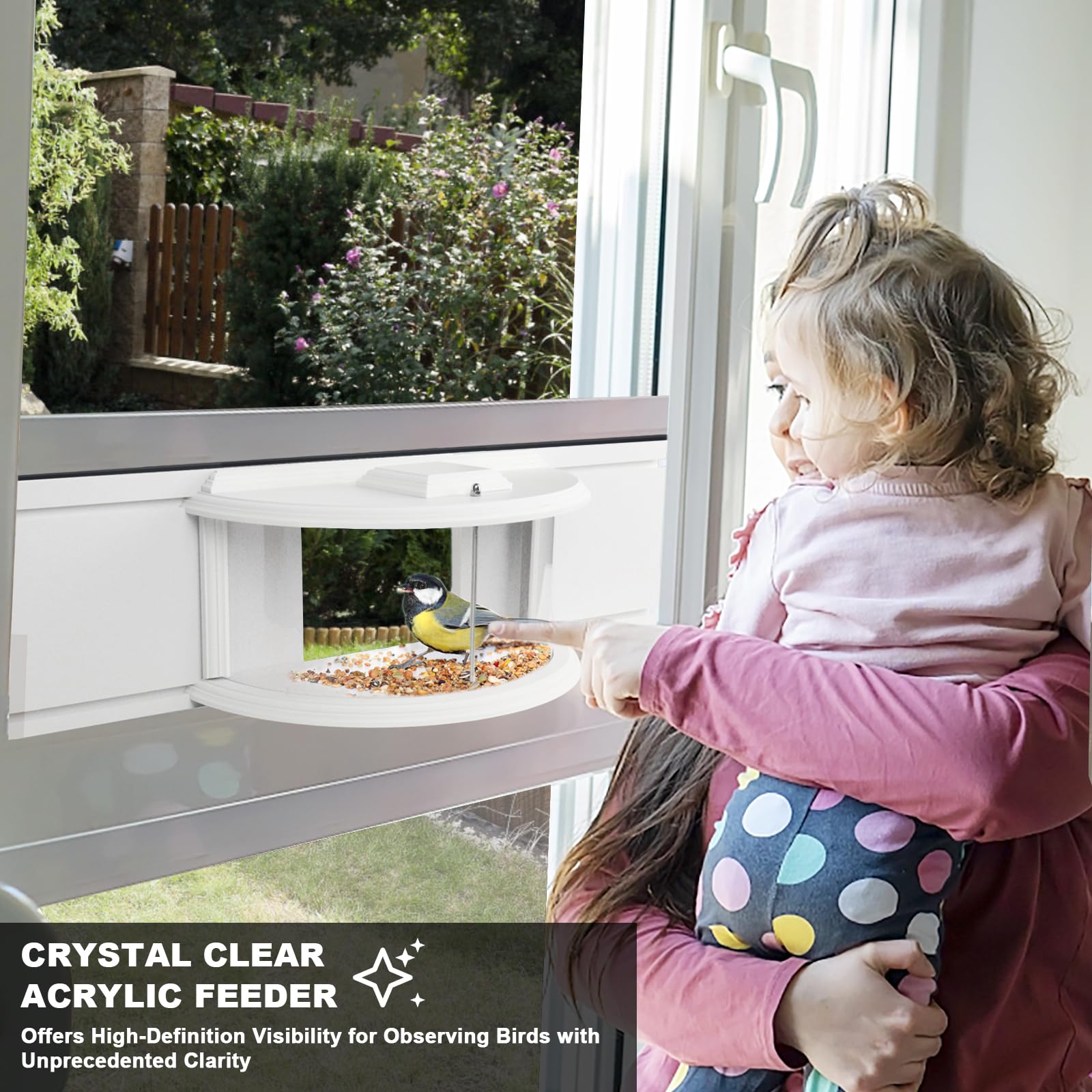 BAIAPEY Window Bird Feeder – 180° Clear View In-Window Bird Watching