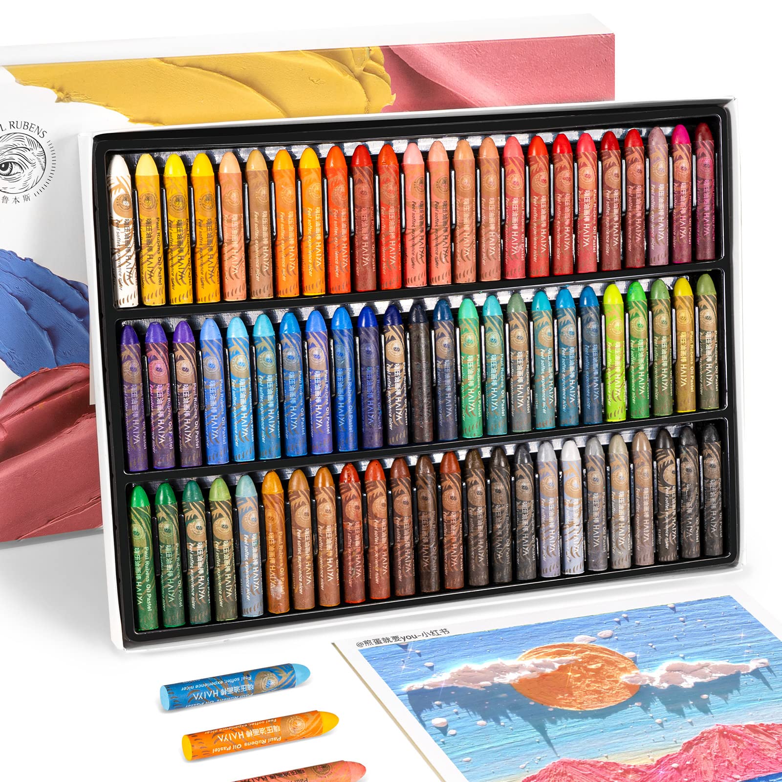 Paul Rubens HaiYa Soft Oil Pastels – 72 Vibrant Colors for Artists