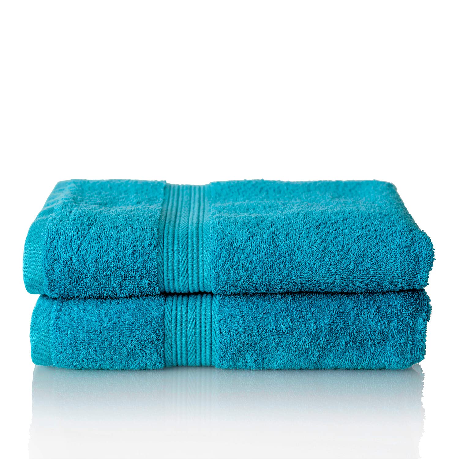 Glart Premium Cotton Bath Towels – Set of 2 Soft Terry Towels, Turquoise
