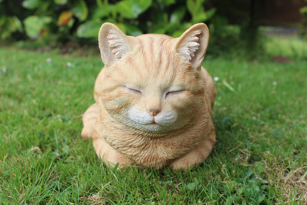 Vivid Arts Ginger Dreaming Cat Resin Ornament | Indoor Outdoor Decor