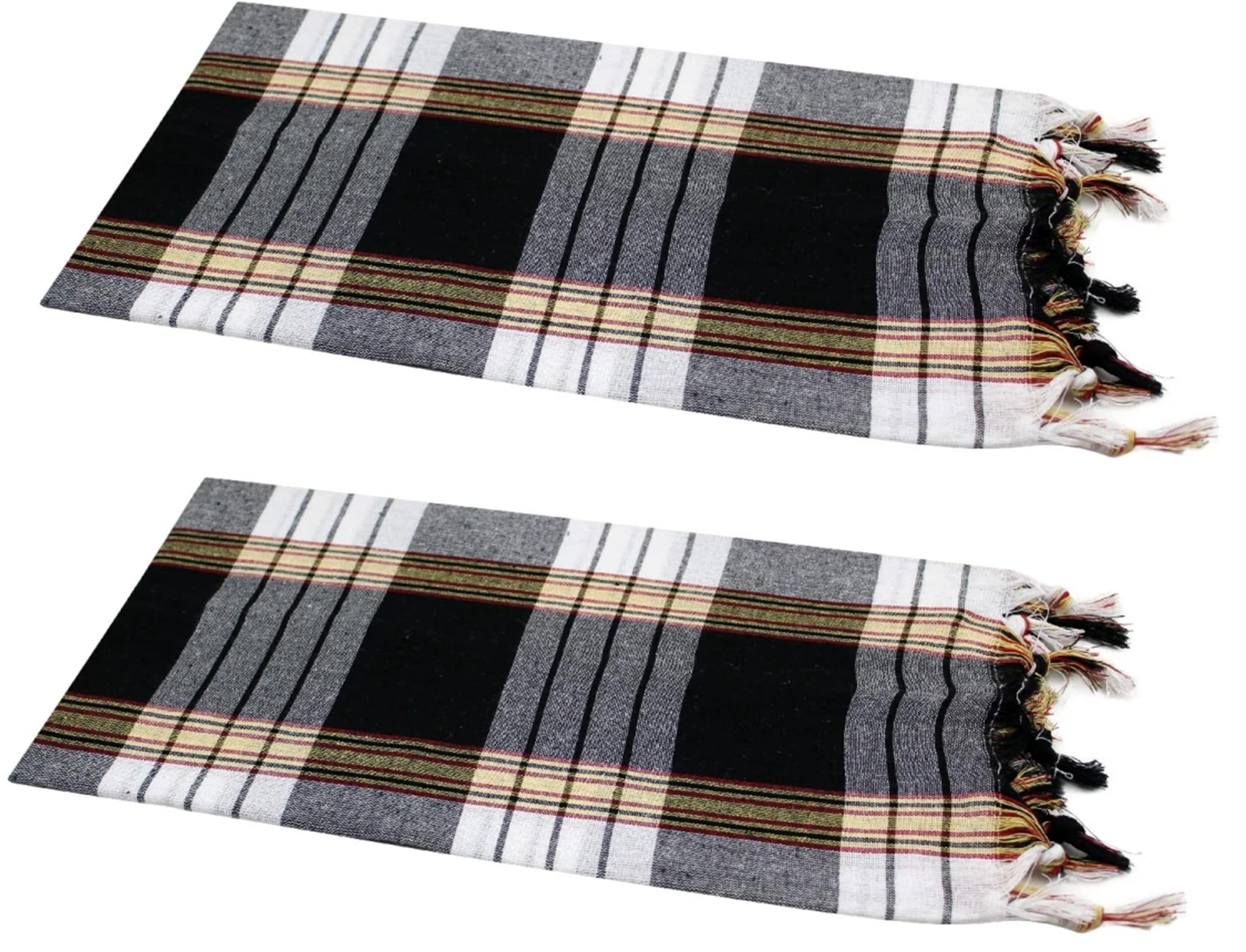 Jolof Store 2-Pack Peshtemal Hammam Towel – 100% Cotton Black Chequered