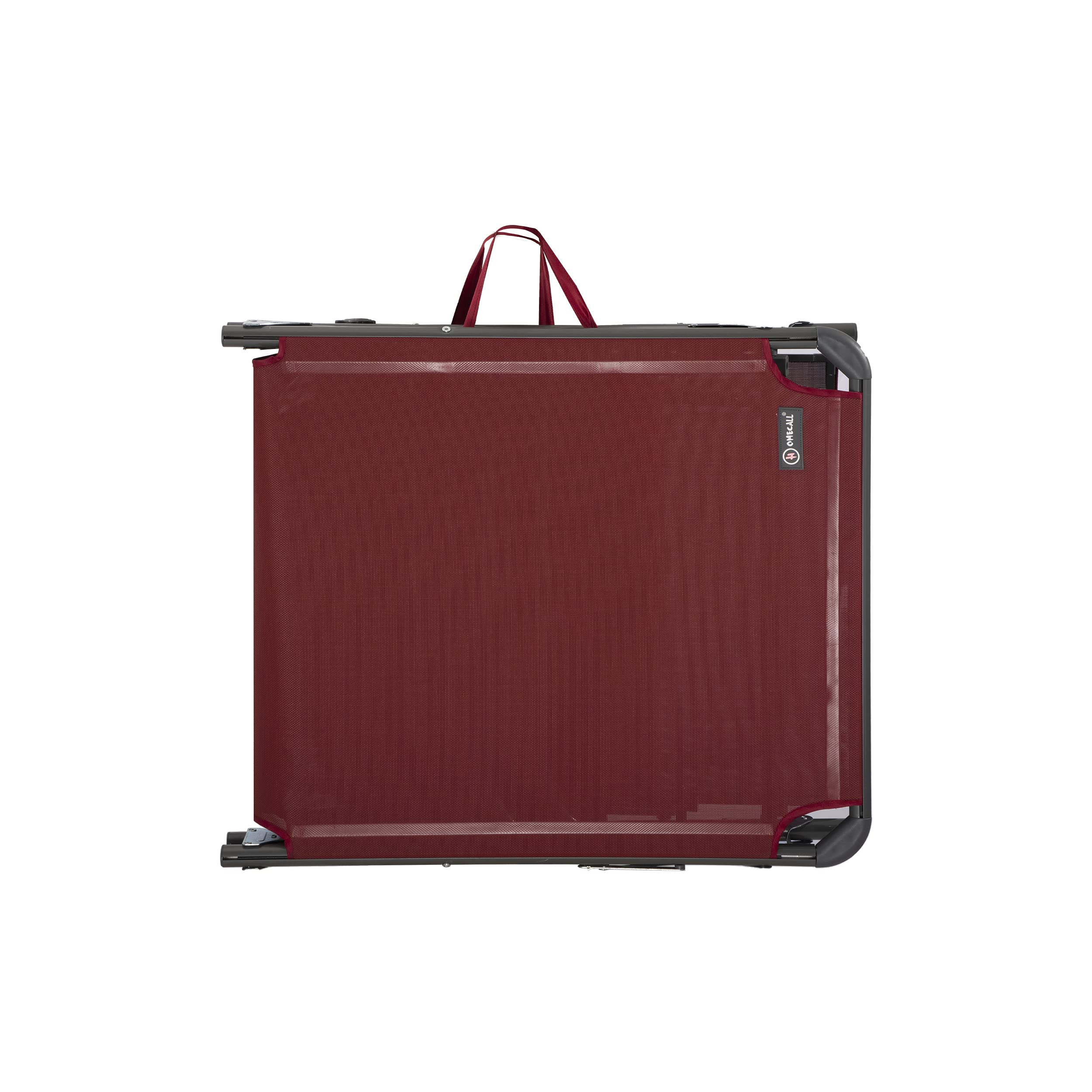 Homecall XXL Aluminium Sun Lounger | Red Textilene Fabric | 200x70cm