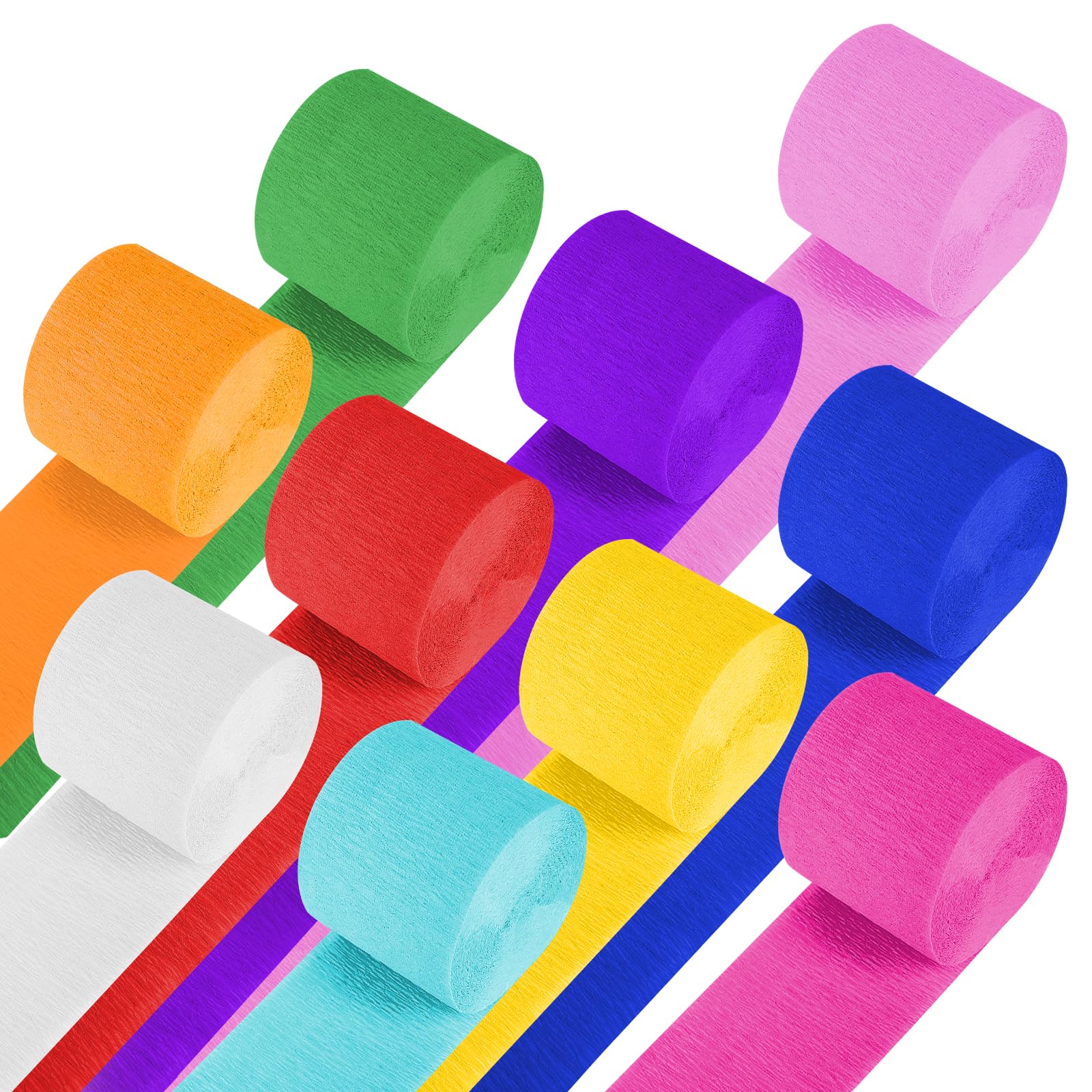 Crepe Paper Streamers – 10 Rainbow Rolls for Party Decor