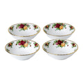 Royal Albert Old Country Roses 4-Piece Bowl Set | Fine Bone China & Gold