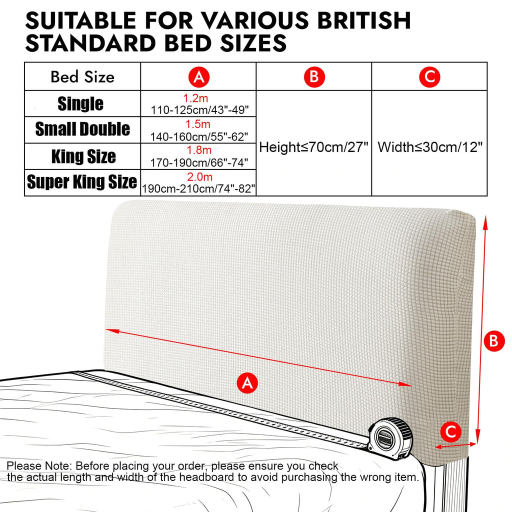 Niuoppy Bed Headboard Cover Fully Wrapped, Stretch Head Board Covers for Single Bed, Beds Headboard Protector Dustproof and Cat Scratch-proof - image 2