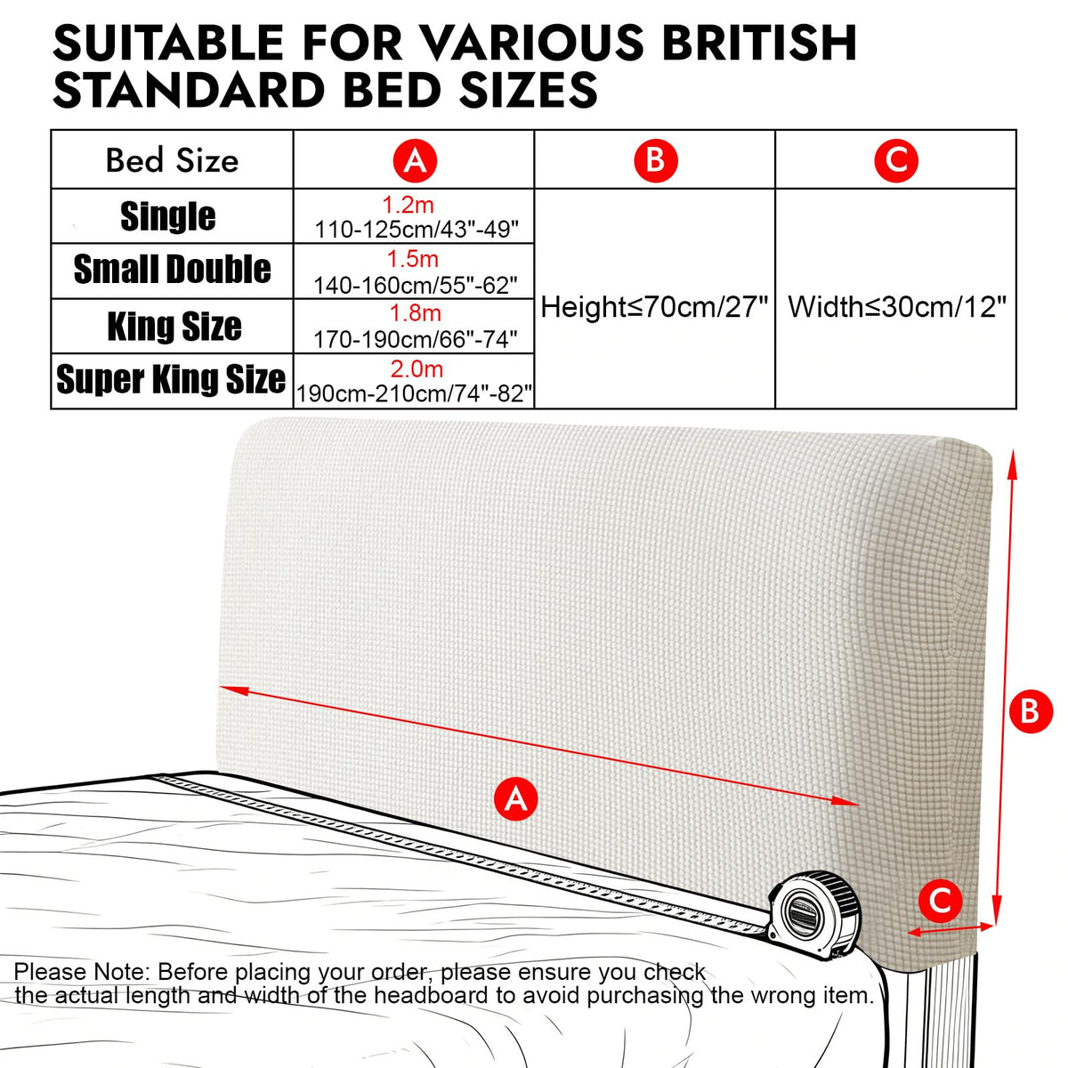 Niuoppy Bed Headboard Cover Fully Wrapped, Stretch Head Board Covers for Single Bed, Beds Headboard Protector Dustproof and Cat Scratch-proof - image 2