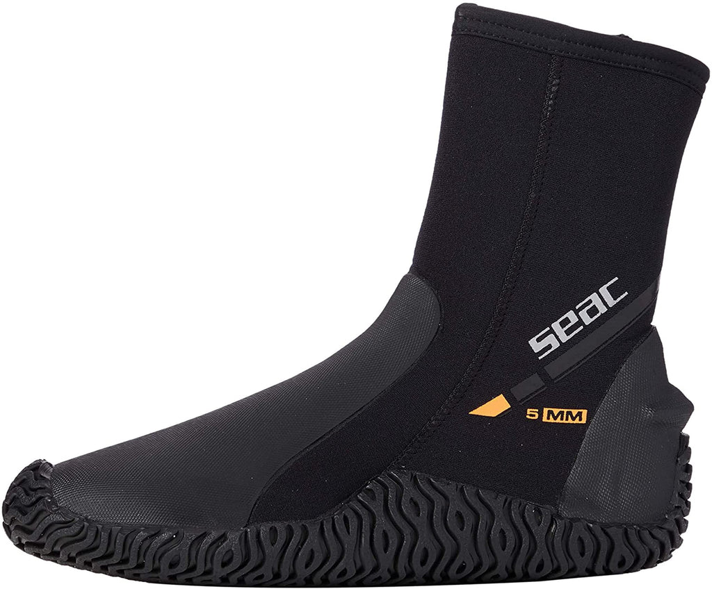 SEAC Basic HD 5mm Neoprene Diving Boots with Side Zip and Rigid Sole