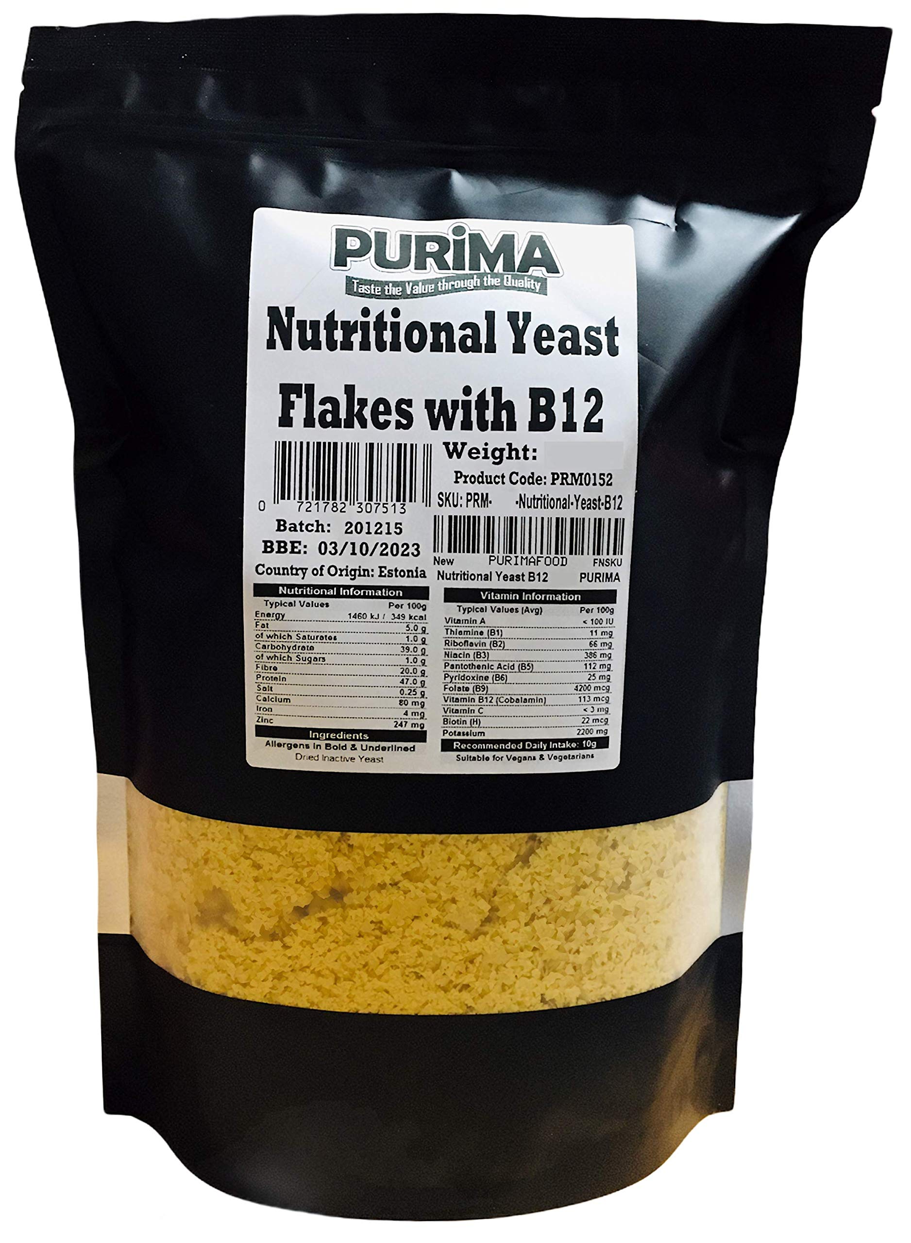 Purima Nutritional Yeast Flakes 1kg | Vegan Cheese Alternative with B12