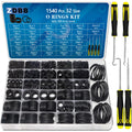 ZDBB 1540 Pcs Nitrile Rubber O-Ring Assortment Kit – 32 Metric Sizes