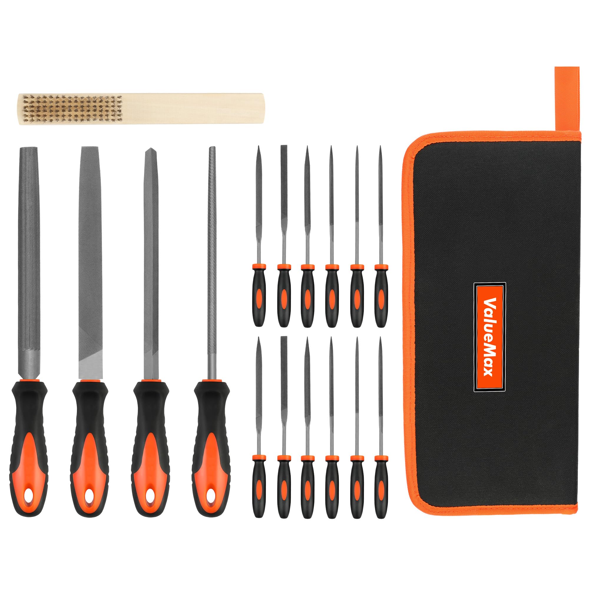 ValueMax 17-Piece File Set | Metal & Wood Files with Metal Brush