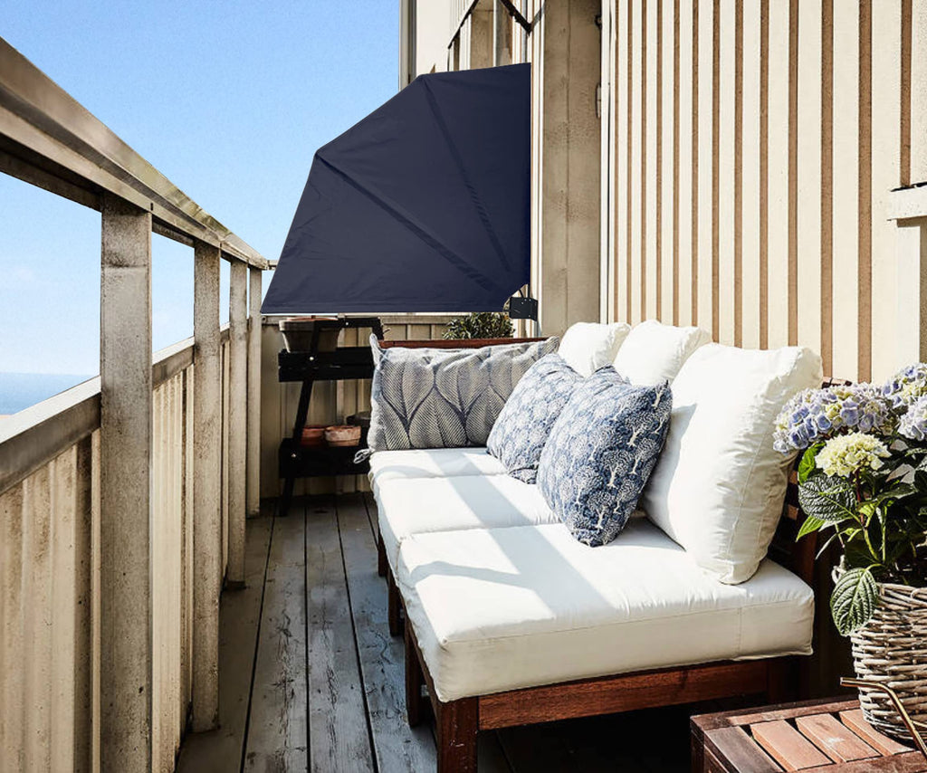 QUICK STAR Privacy Screen 115x115cm | Grey Fabric Balcony Divider