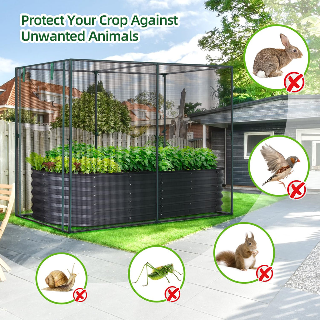 Ohuhu Fruit Cage: 2x1.2x1.6m Garden Plant Protection Tent with Zipper Door