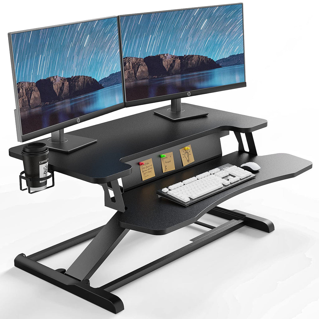 PUTORSEN 32" Standing Desk Converter | Dual Tier Sit-Stand Riser