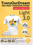 TransOurDream Iron On T-Shirt Transfer Paper for Inkjet & Laser - 20 Sheets