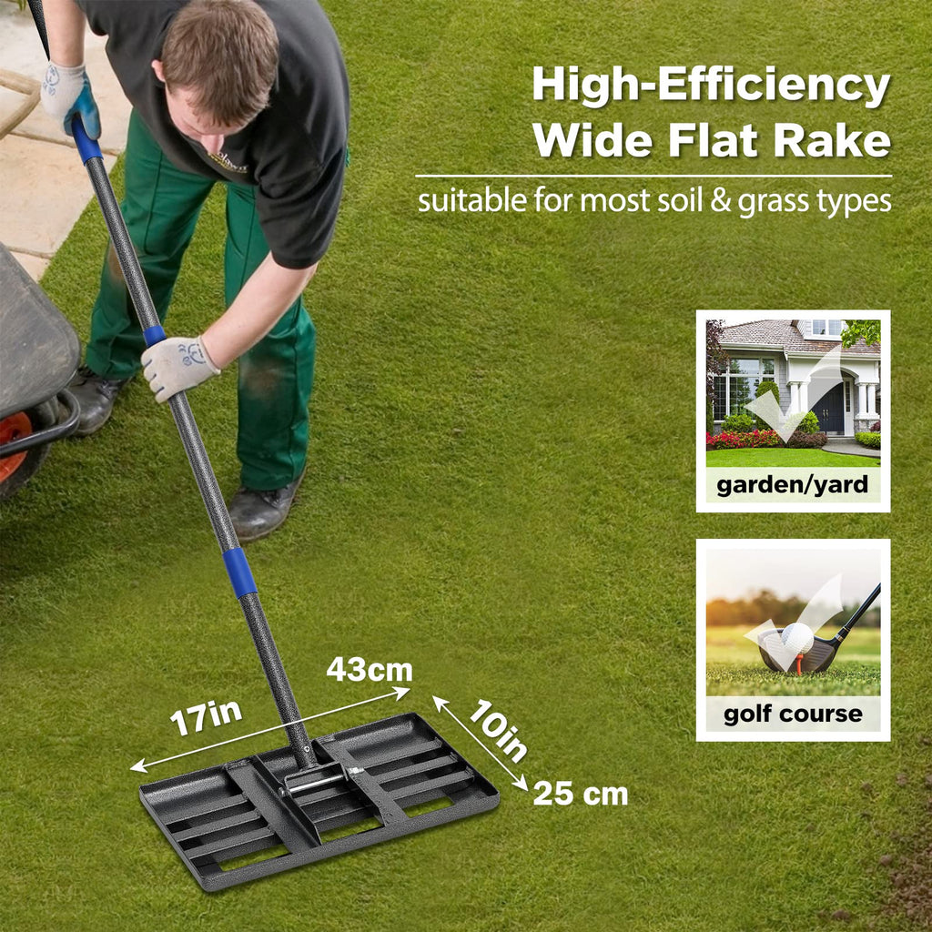 Jolof Store Lawn Leveling Rake – 5 FT Adjustable Stainless Steel Levelawn