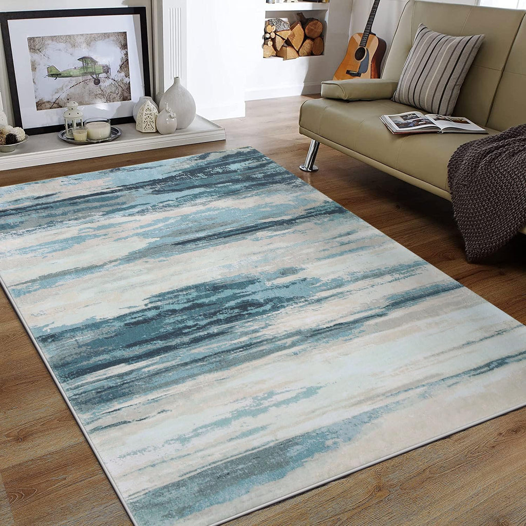 Tinyboy-hbq Modern Abstract Area Rug – Soft Non-Slip Short Pile Carpet