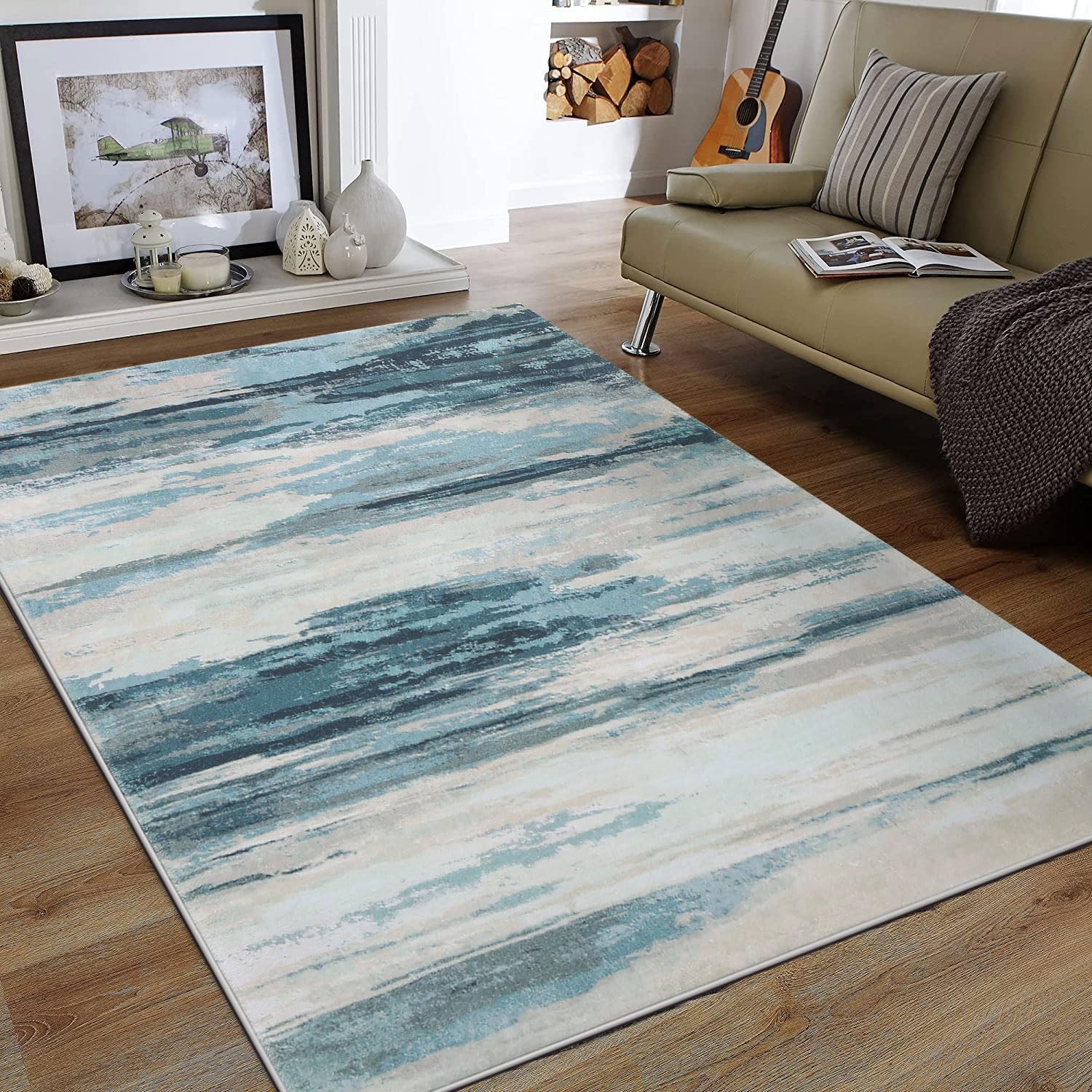 Tinyboy-hbq Modern Abstract Area Rug – Soft Non-Slip Short Pile Carpet