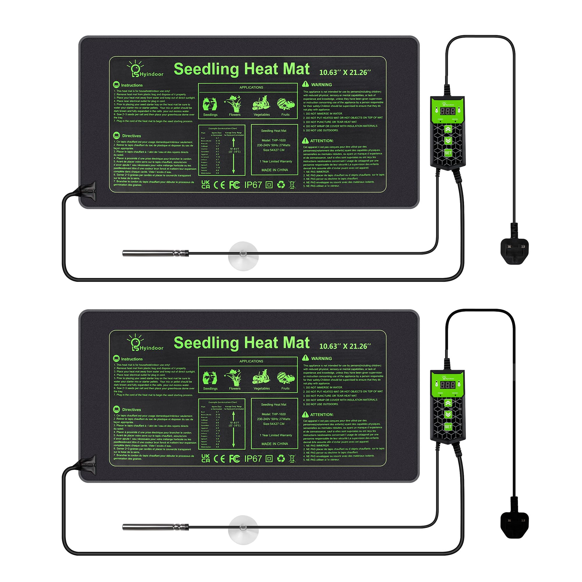 Hyindoor Seedling Heat Mat with Thermostat | Waterproof Plant Warming Mat