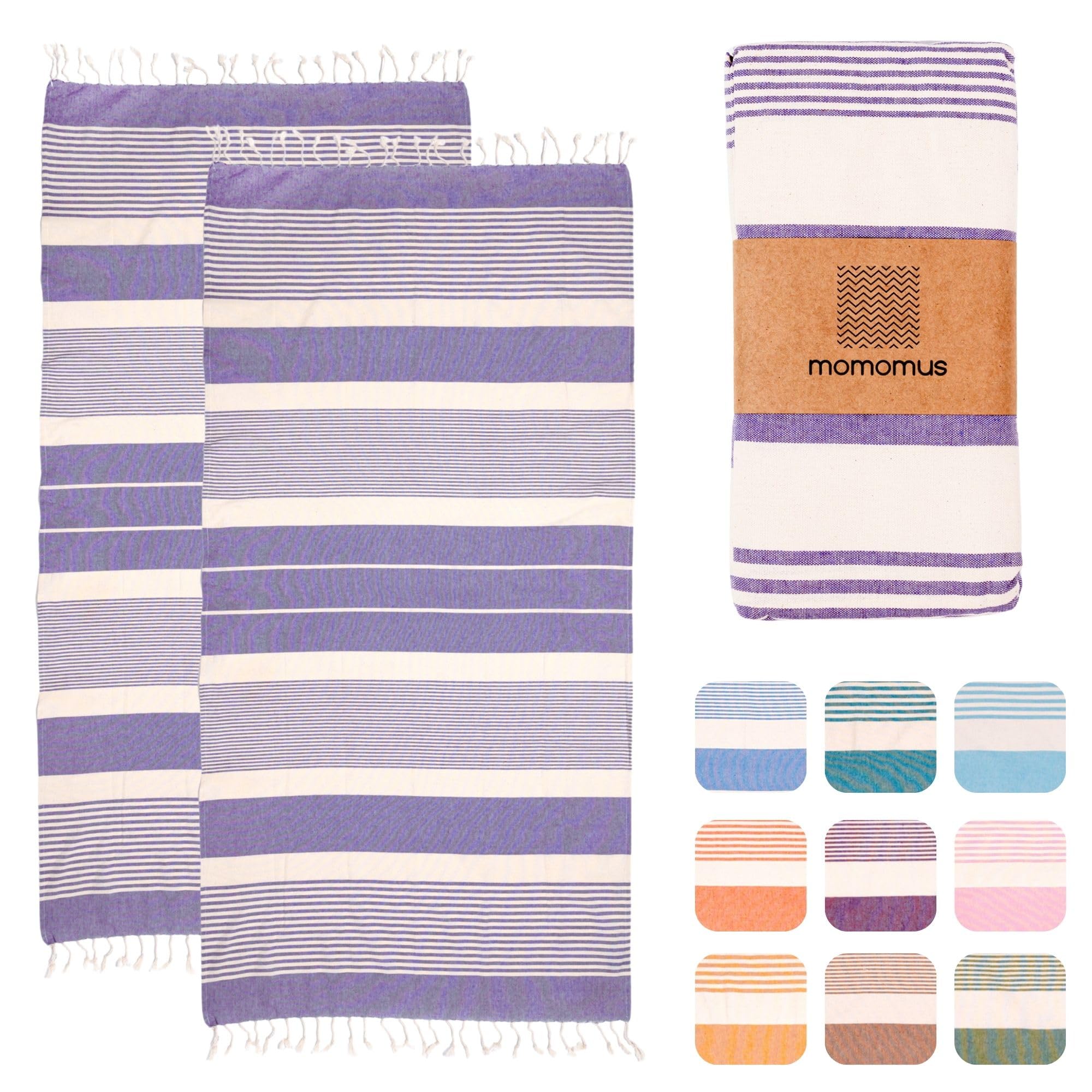 MOMOMUS 2-Pack XL Cotton Fouta Beach Towels - Lilac 90x180cm