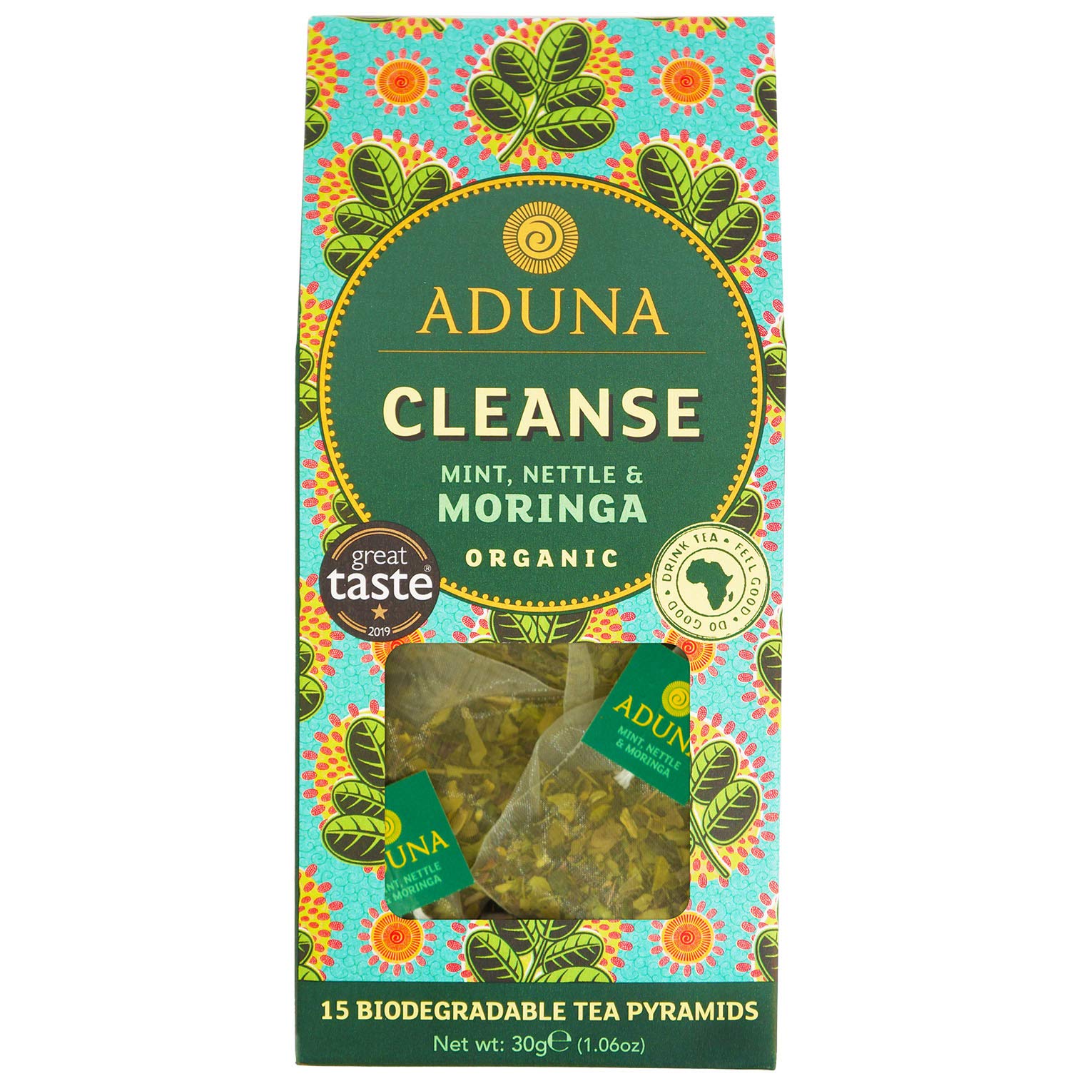 Aduna Organic Moringa Cleanse Tea – Peppermint & Nettle (15 Bags x 6)