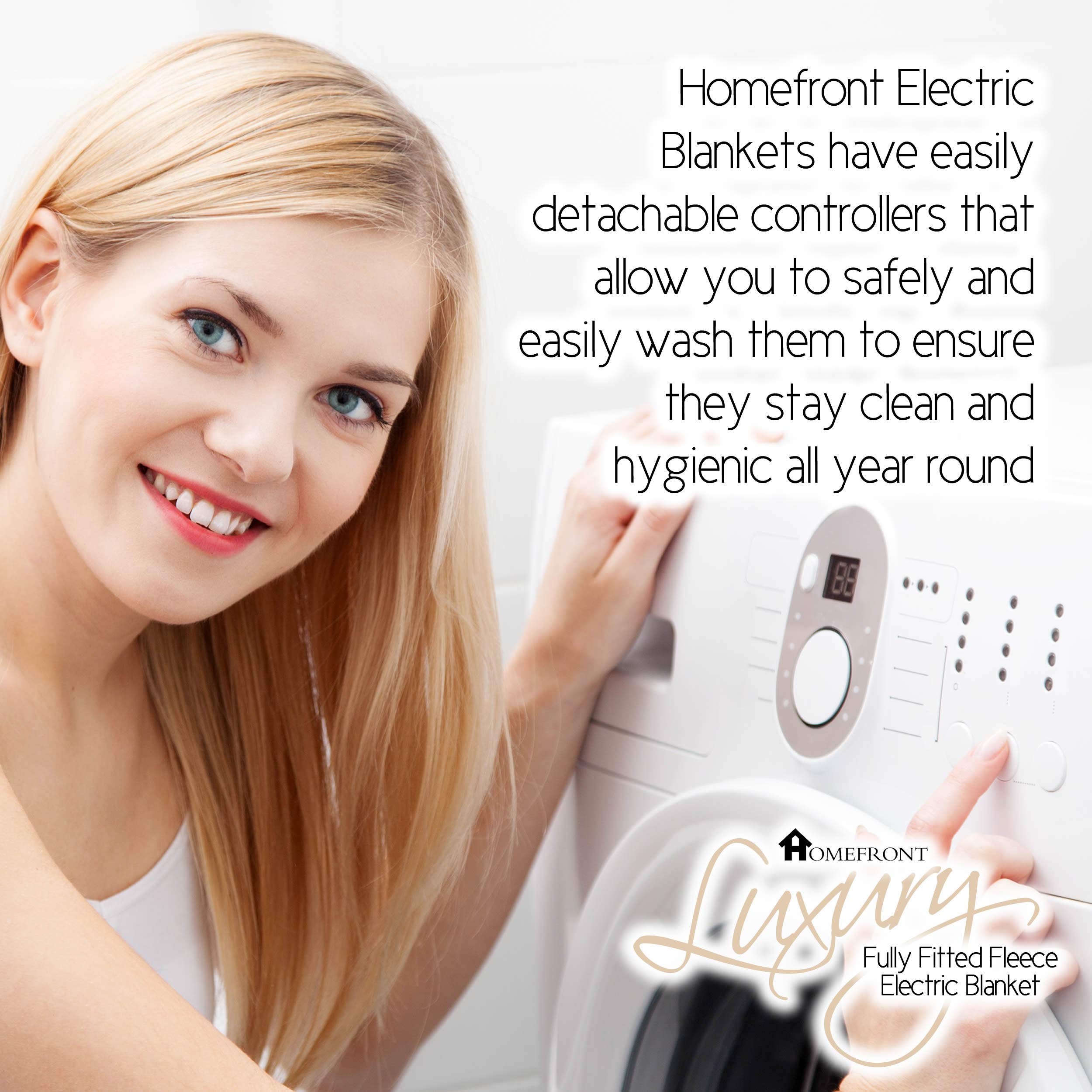 Homefront Double Electric Blanket | Dual Control Fitted Fleece Cover