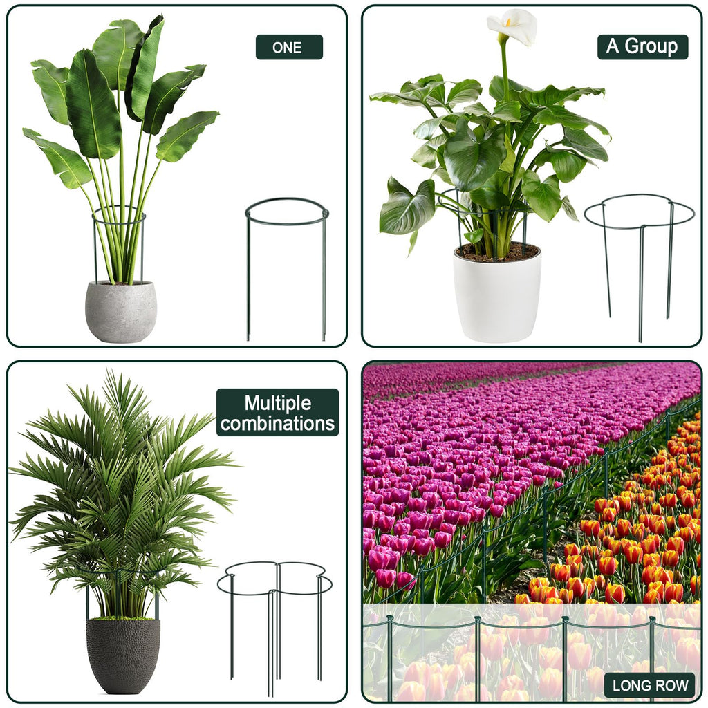 Jolof Store 12-Pack Metal Plant Support Stakes - 25x60cm Peony Cages