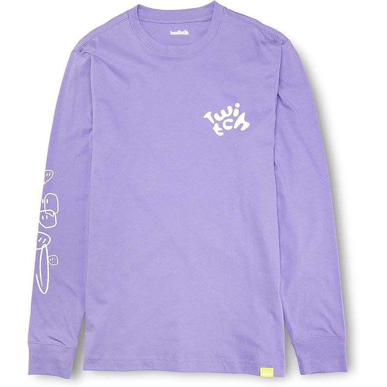 Twitch Long Sleeve Tee – 100% Cotton Unisex Crew Neck in Dusty Purple